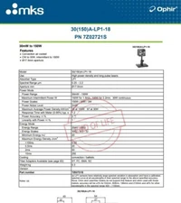 Ophir 30(150)A-LP1-18 150W Thermal Power Sensors 7Z02721S High power laser