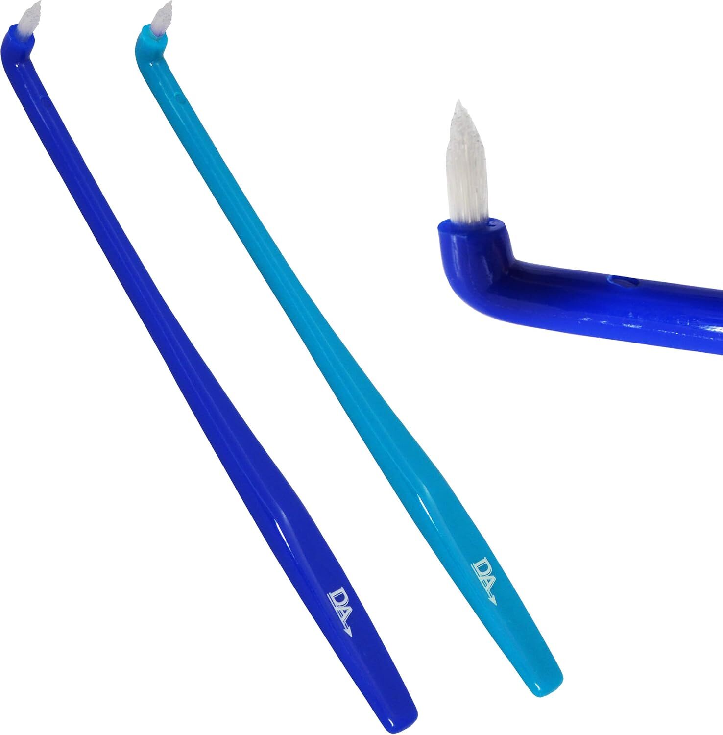 2 х тонких межпространственных зубных щетки синего цвета для ортодонтических брекетов мостовидных протезов 4890₽