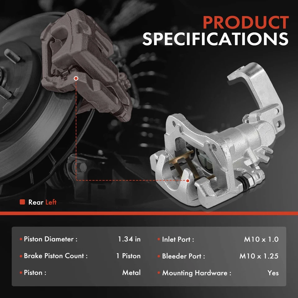 Pinza de freno trasera izquierda con soporte para Honda Accord 1998-2007 Acura TSX 2004-2008 Foto 2 de 4