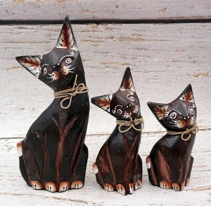 Lot De 3 Statuettes Famille Chats Et Chaton En Bois 15 Cm 12 Cm 10 5 Cm Ebay Lot De 3 Statuettes Famille Chats Et Chaton En Bois 15 Cm 12 Cm 10 5 Cm Ebay