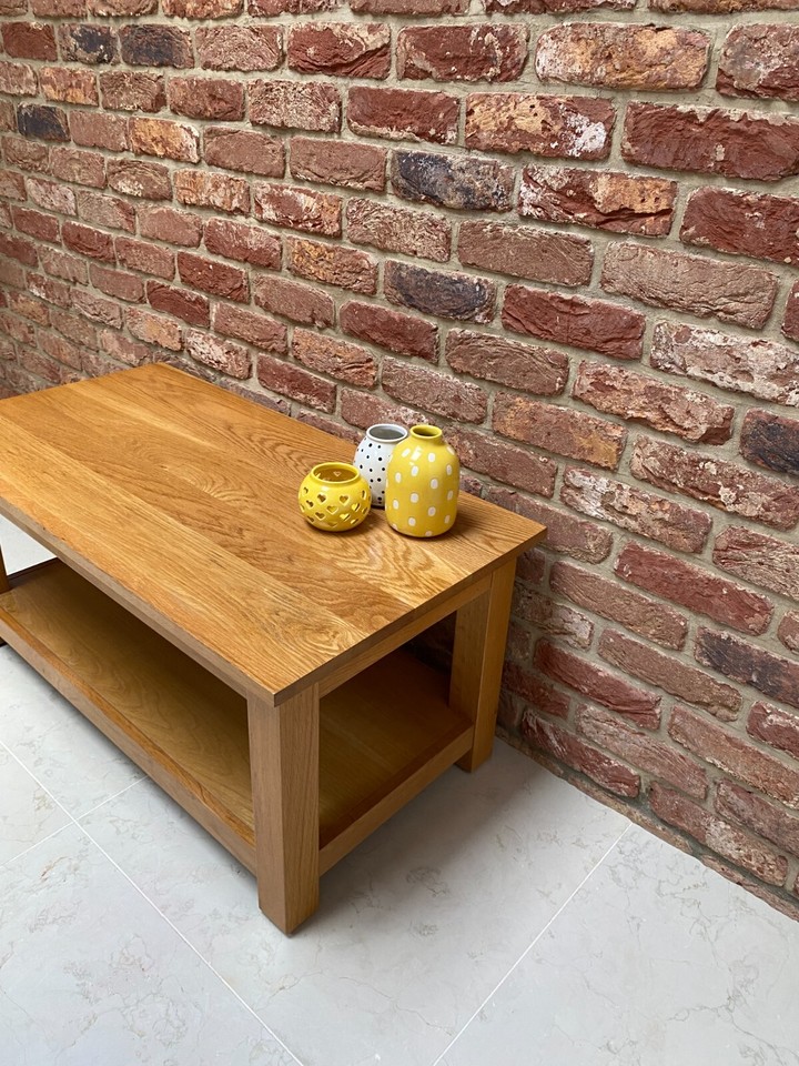 Solid Real Oak Wood Chunky Oak Coffee Table eBay