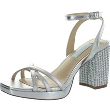 Blue By Betsey Johnson SB- Zhara Rhinestone Sandal Heeled Sandal Silver 8