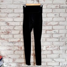 Spanx black velvet leggings size medium