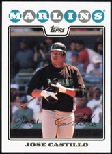 2008 Topps #637 Jose Castillo Florida Marlins FACSIMILE AUTO Baseball Card