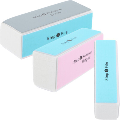 3Pcs 4 Way Polish Buffer Block Sanding Buffing Nail File Manicure Polishing Tool