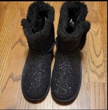 Sparkly Sequin Black Boots , Size 7, Barely Worn