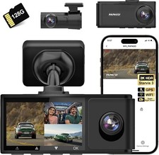 Dash Cam 3 Channel 3 Way Triple Dash Camera WiFi GPS 2K 1080P 1080P Front R