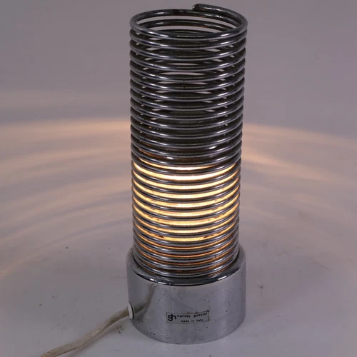 Harvey Guzzini Chrome Lamp Spring Italian MCM Mid Century Circa 1970