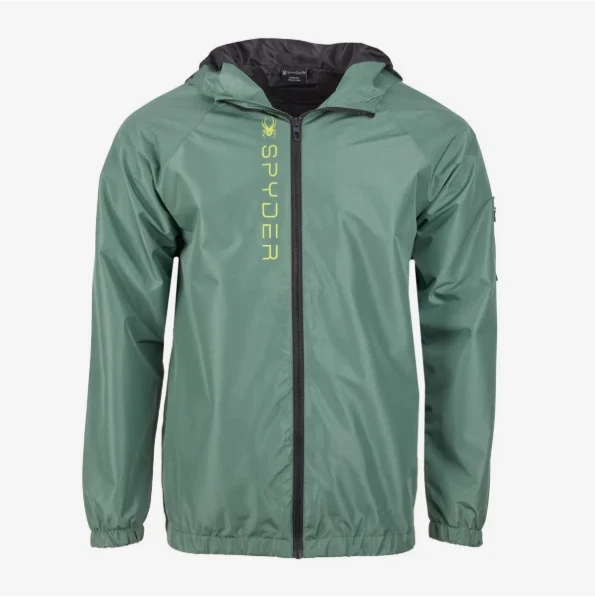 Spyder Men's MEDIUM Sleeve Pocket Windbreaker Jacket in Dark Forest