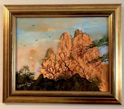 Original Oil Painting Mountain Landscape Famous Chinese American Artist Signed Ebay