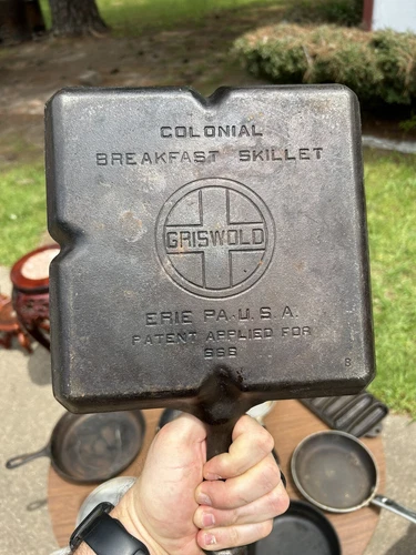 Vintage Griswold #666 Colonial Breakfast Skillet Cast Iron Pan