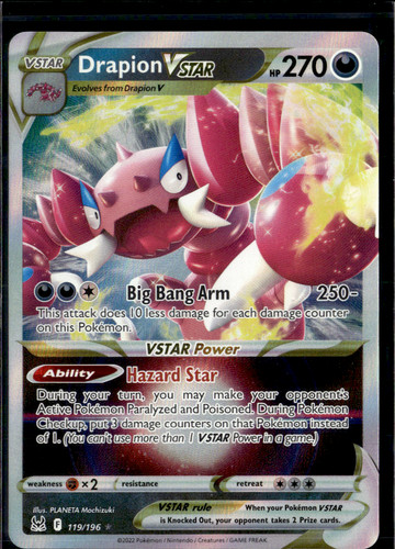 DRAPION VSTAR Pokemon TCG Lost Origin 119/196 Holo UR 2022