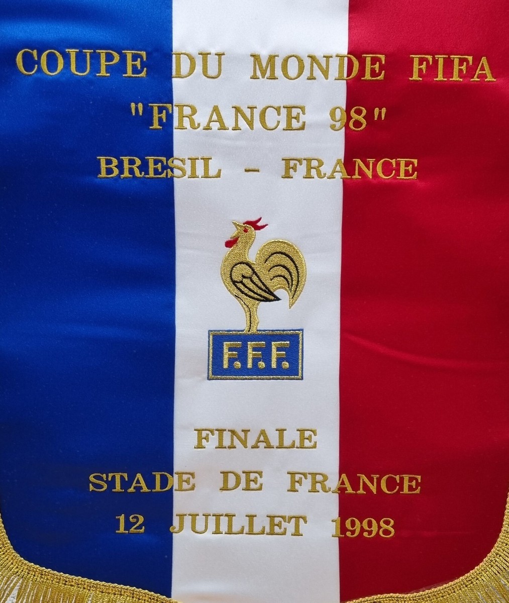 FIFA World Cup Final 1998 France V Brazil Embroidered Pennant Size