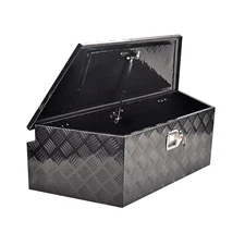 Aluminum Trailer Tongue Tool Box Toolbox Truck Bed Storage Black 39"X16.5"X12"