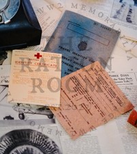 1940's-WW2-Reenactment Replica Travel Document-Medical Card-Driving Permit set