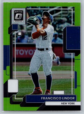 2022 Optic Lime Green Prizm Baseball #188 Francisco Lindor New York Mets