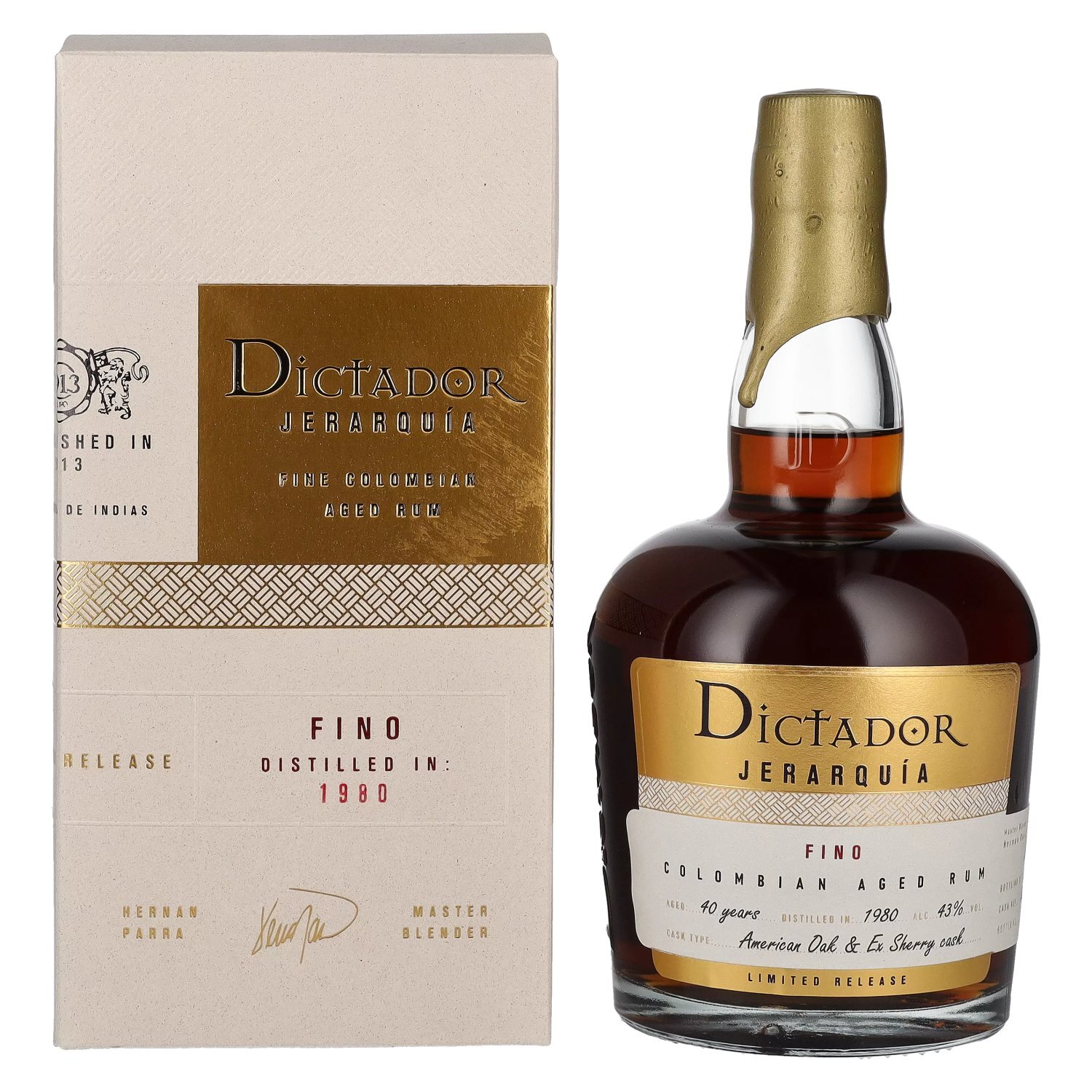 Dictador JERARQUÍA 40 Years Old FINO Colombian Aged Rum 1980