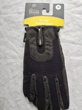 Shires All Day  Black Riding Gloves Uk Med Equestrian Clothing Riding 
