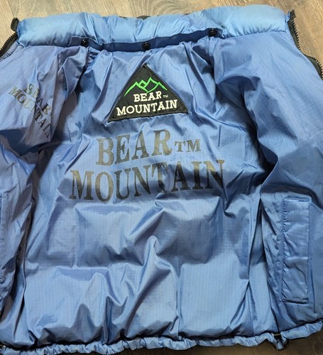 Bear Mountain Puffer Down Parka Kids Full Zip Reversible Black And Blue - Picture 4 of 5