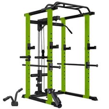 Green Squat Power Rack Cage Squat Rack Stands 1000-Pound Gym Exercise Olympic