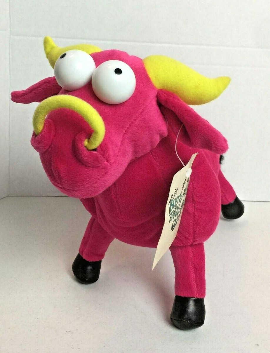 Pink Plush Bull With Nose Ring Beverly Hills Teddy Bear Co #20F