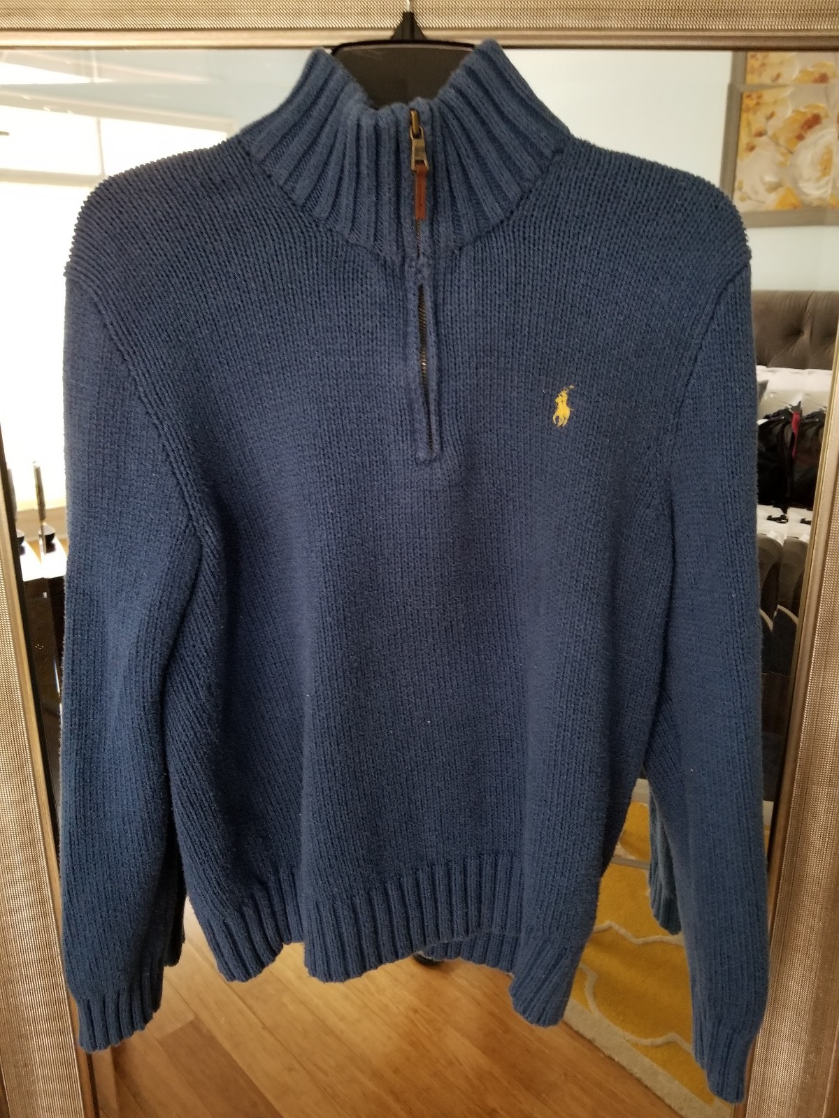 ralph lauren blue zip sweater