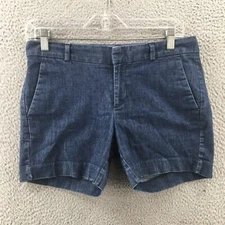 Banana Republic Hampton Bermuda Shorts Womens 0 (actual 30x4.5) Blue Denim Zip