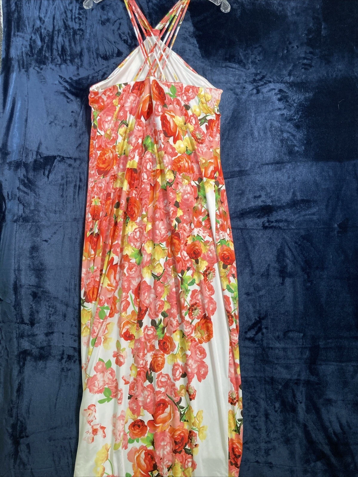 VALENTINO NWT Cache Women's Floral Halter Satin Dress Size XL