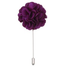 Flower Boutonnieres Pin Lapel Pin for Men Camellia for Suit Purple