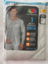 Fruit of the Loom Men's Thermal Crew Neck Gray Shirt size L (42-44)