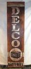 Vintage Original Delco Batteries Tin Vertical Sign, 70" X 18¼", ca 2-4?