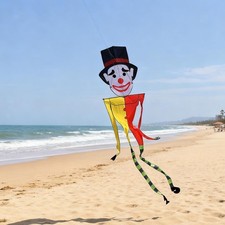Cerf-volant clown robuste et géant, idéal pour les sorties en famille au