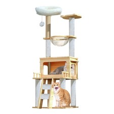 57in Multi-Level Cat Tree Tower Furniture Activity Center with Scratching Posts