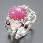 Handmade Ruby Ring 925 Sterling Silver Size 9 /R449118