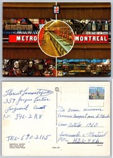 Vintage Montreal Metro McGill Station Postcard Canada Collage Art 1970s