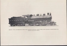 New York New Haven & Hartford RR Baldwin Mogul 2-6-0 steam locomotive #478 print