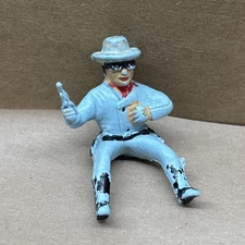 Vintage The Lone Ranger Cowboy Hero Toy Part Figure Rider Plastic Blue 1-3/4”