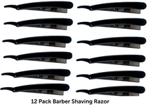 Bulk 12 Pc 9" Straight Razor Removable Blade Vintage Style Barber Shaving Razor
