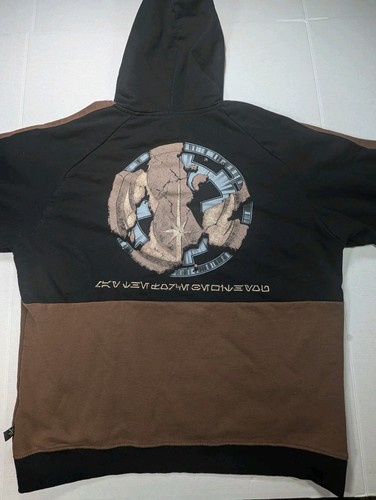 Star Wars Mens Large Black/Brown Hoodie Adult Heroes Villains Disney Parks.
