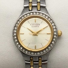 Citizen Womens Watch 21mm Two Tone Crystal Bezel 5930-S066972 New Battery 6.5"