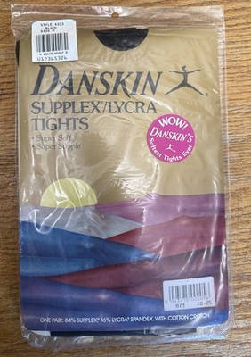New Vintage DANSKIN Super Soft Tights STYLE 4333 Supplex/Lycra Black Size D XL