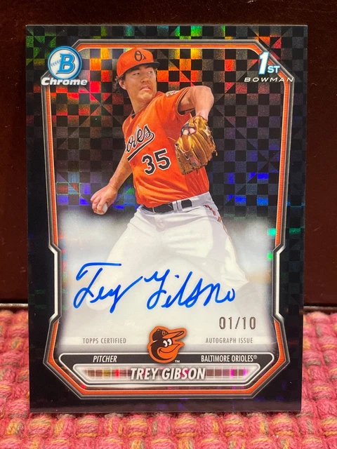 2026 Bowman Chrome Trey Gibson Black X-Fractor 1st Bowman Auto #01/10 #CPA-TGI🔥