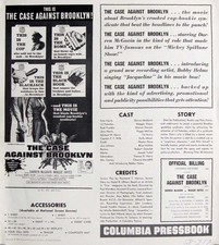 THE CASE AGAINST BROOKLYN great PRESSBOOK (1958)