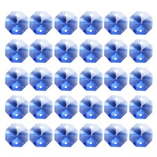 60 Pack K9 Crystal Octagon Beads 2 Holes 14mm Chandelier Prisms Light Blue