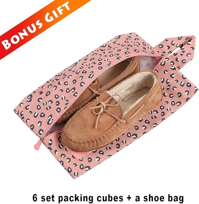 Luggage 7 Piece Packing Cubes w/ Shoe Bag - Carry On Luggage Organizer
