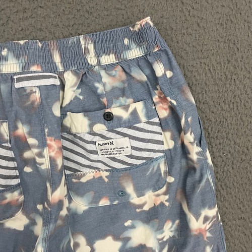 Hurley Shorts Boys Size 27 Blue Abstract Pockets Casual Outdoor Beach - Picture 8 of 9