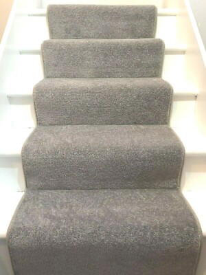 Beige Twist Carpet Stair Runner with Whipped Edge