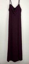Birdy Grey Ash Gown Dress Womens Medium in Cabernet Sleeveless Cowl Bridesmaid