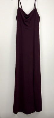 Birdy Grey Ash Gown Dress Womens Medium in Cabernet Sleeveless Cowl Bridesmaid