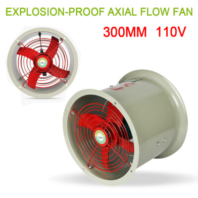 12in Explosion-proof Axial Fan Cylinder Pipe Spray Booth Paint Fumes Exhaust Fan